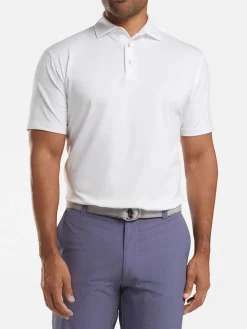 Peter Millar Solid Performance Jersey Polo in White [Sean Self Collar]