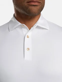 Peter Millar Solid Performance Jersey Polo in White [Sean Self Collar]