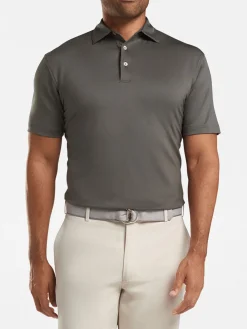 Peter Millar Solid Performance Jersey Polo in Iron [Sean Self Collar]