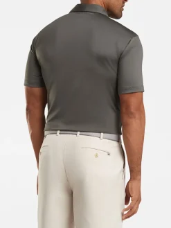 Peter Millar Solid Performance Jersey Polo in Iron [Sean Self Collar]