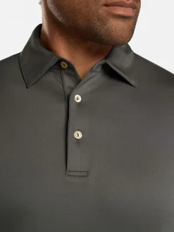 Peter Millar Solid Performance Jersey Polo in Iron [Sean Self Collar]
