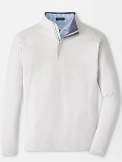 Peter Millar Stealth Performance Quarter-Zip in British Grey