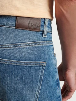 Peter Millar Vintage Washed Five-Pocket Denim in Stone Washed Blue