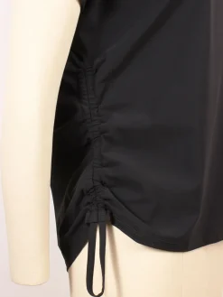 Porto Mondrian Ruched Sleeveless Top in Black