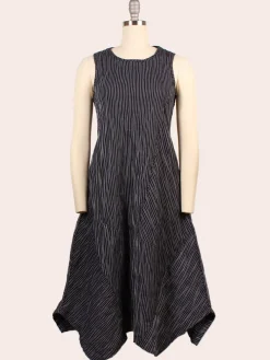 Porto Trophy Nagoya Stripe Sleeveless Dress in Navy