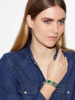 Sylvia Toledano Cuff Byzantine in Malachite & Silver