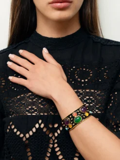 Sylvia Toledano Cuff Byzantine in Multi Winter & Black Enamel