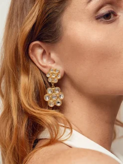 Sylvia Toledano Earrings Daisy in Gold & Swarovski Elements