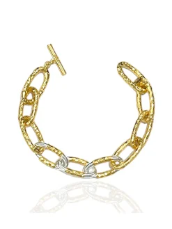 Tat2 Designs Eli Hammered Chain Bracelet in Gold Two-Tone