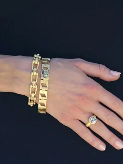 Tat2 Designs Labradorite Piatta Chain Bracelet in Gold