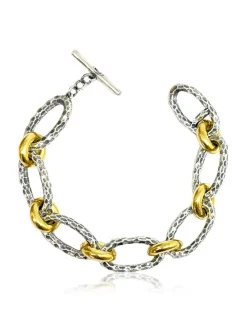 Tat2 Designs Ravelle Hammered Chain Bracelet in Vintage Silver Two-Tone