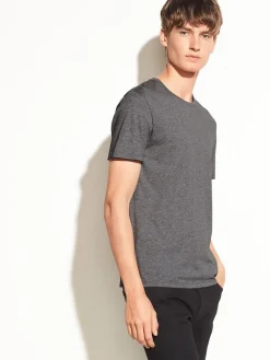 Vince Crew Neck T-Shirt in Heather Carbon