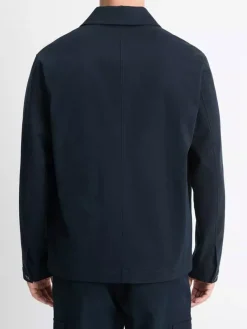 Vince Herringbone Cotton Chore Jacket in Coastal