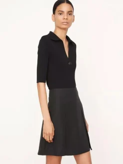 Vince Pleated Short Skirt in Black