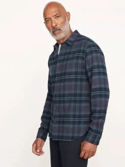 Vince Westlight Plaid Long Sleeve Shirt in Nightfall