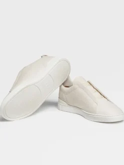 Zegna Off White Deerskin Triple Stitch™ Sneakers